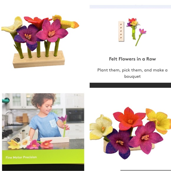 LOVEVERY Toys Lovevery Felt Flowers In A Row Fine Motor Skills